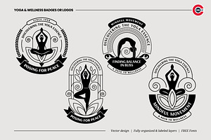Badges or Emblem Logos for Yoga, a Branding & Logo Template by C-Kav