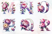Pastel peony spring Alphabet clipart, an Illustration by RobertsArt (Thumbnail 3 of 7)