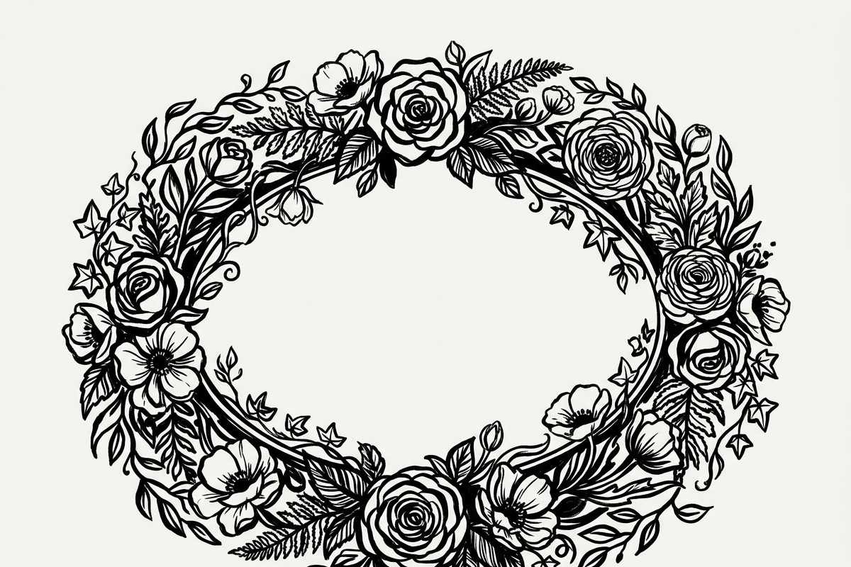 50 Elegant Floral Oval Mirror Frame, a Decorative Illustration by Amazin_art (Photo 4 of 40)