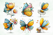 Whimsical Summer Butterfly Clipart, an Animal Illustration by Creative Art (Thumbnail 5 of 8)