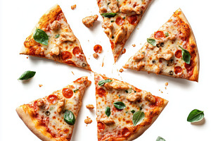 Delicious peperoni pizza slices with, a Food & Drink Photo by Pixeness Studio