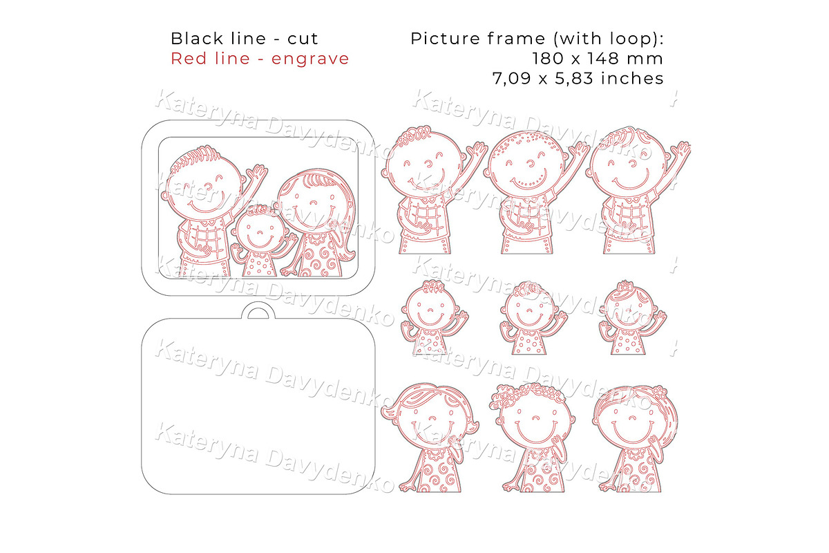 Custom Family Portrait Laser Cut, an Object Graphic by Bubert Art (Photo 5 of 10)
