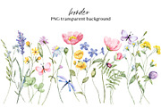 Wild flowers, butterflies, dragonfly, a Decorative Illustration by Larisa Maslova (Thumbnail 4 of 9)