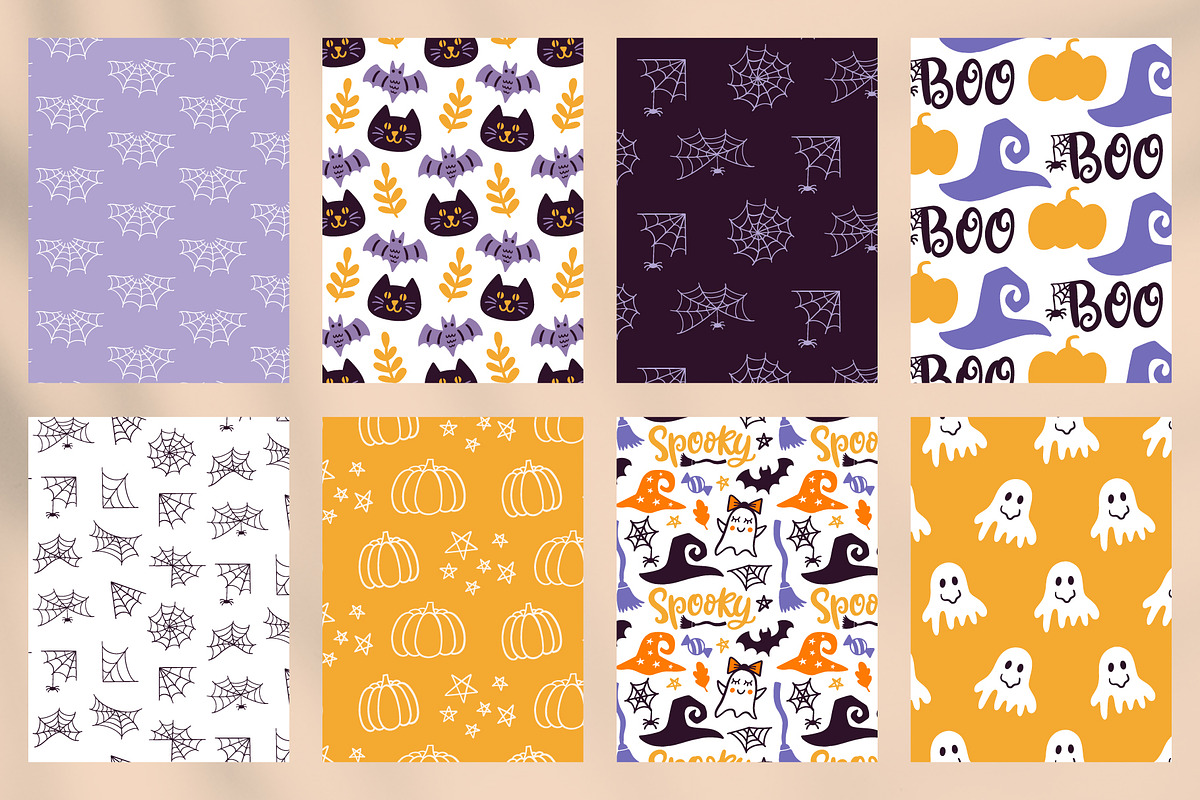Halloween Funny Patterns Pack, a Pattern Graphic by Katrinelly (Photo 10 of 13)