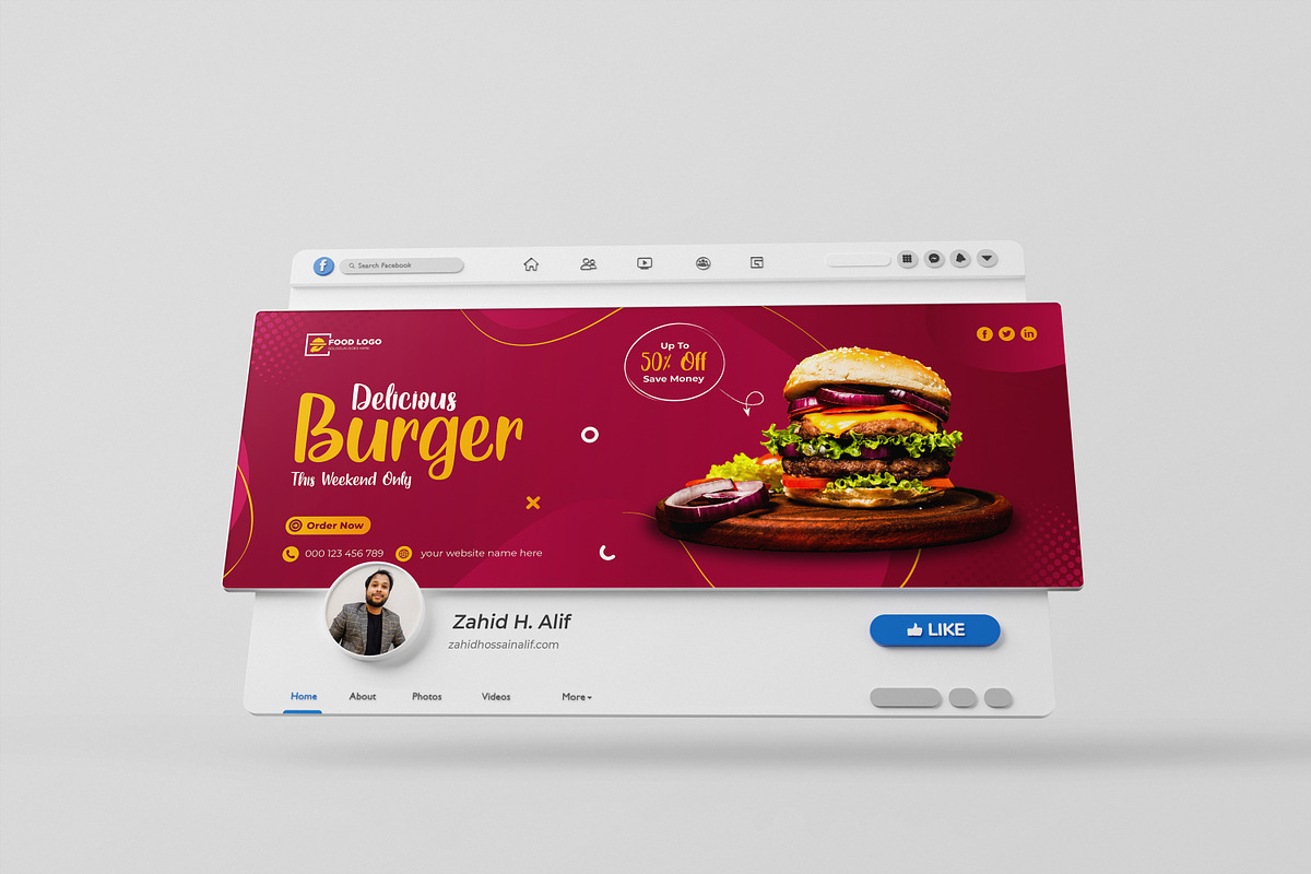 Facebook cover banner template, a Social Media Template by zahidhossainalif (Photo 5 of 5)
