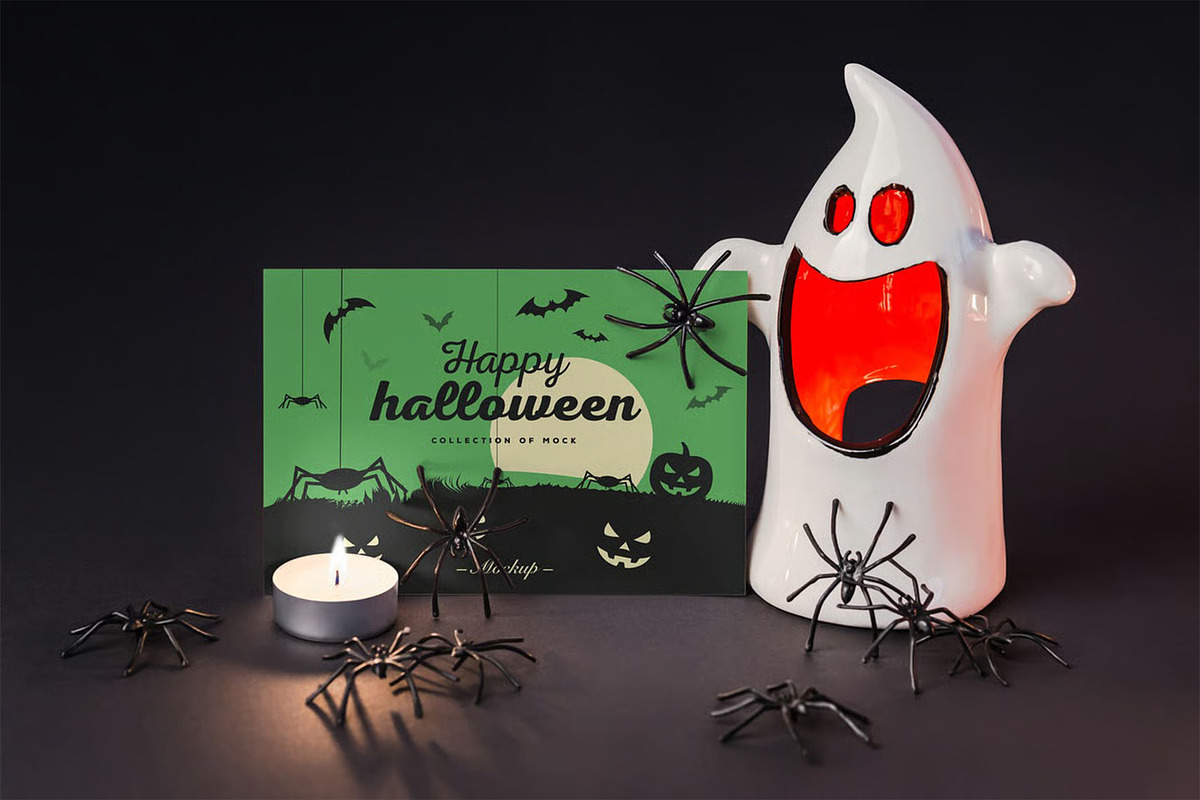Halloween Card Mock-up, an Advertising Mockup by zippypixelstudio (Photo 12 of 13)