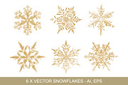 Gold Snowflakes Vector Clipart, an Object Graphic by Galina Ivanova (Thumbnail 2 of 5)