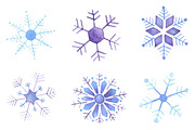 Watercolor Snowflake Pack, an Illustration by Katie Sinclair (Thumbnail 2 of 2)