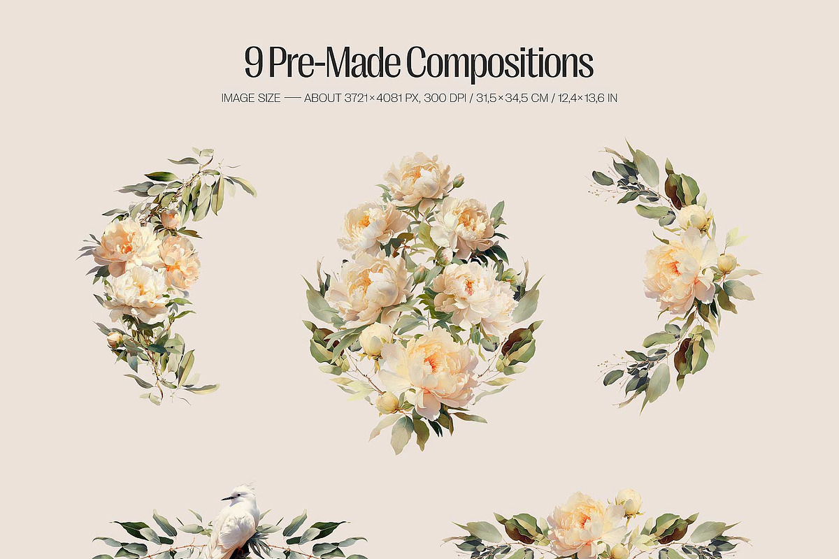 Peony - watercolor illustrations, a Decorative Illustration by AI Crafted Magnolia (Photo 6 of 12)