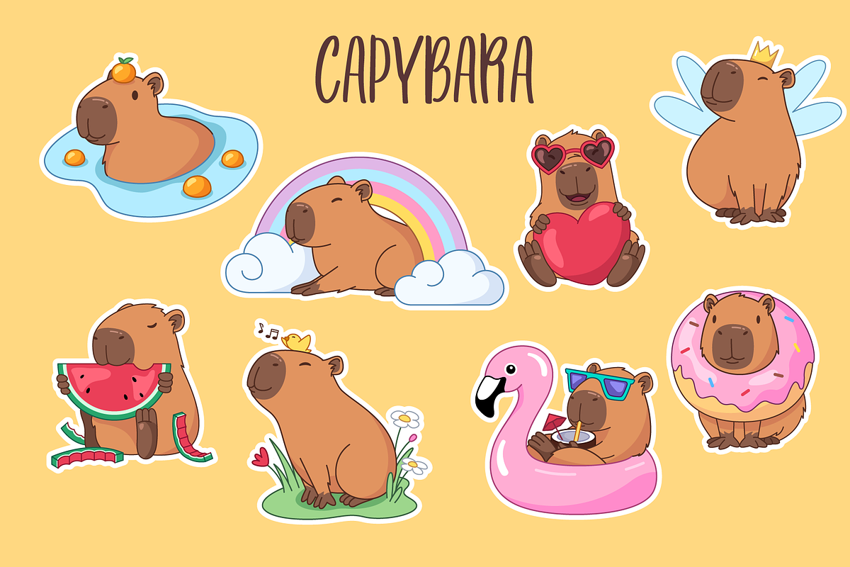 Cute capybara character, an Illustration by Cmeree