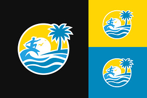 Summer Beach Surfing Holiday  Logo, a Branding & Logo Template by funpixel