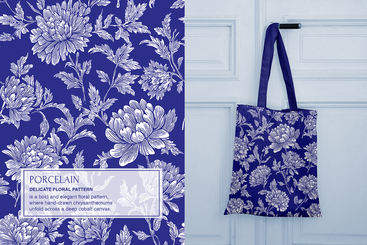 Porcelain Delicate Floral Pattern, a Pattern Graphic by Mariia Kovalchuk (Photo 7 of 14)