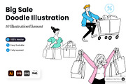 Big Sale Doodle Illustration, an Object Illustration by SLAB! Design (Thumbnail 1 of 2)