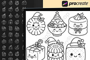 Christmas Kawaii Dessert Procreate, a Brush Add-On by DrawingStoryShop (Thumbnail 2 of 6)