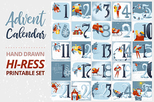 Advent Calendar Printable Set