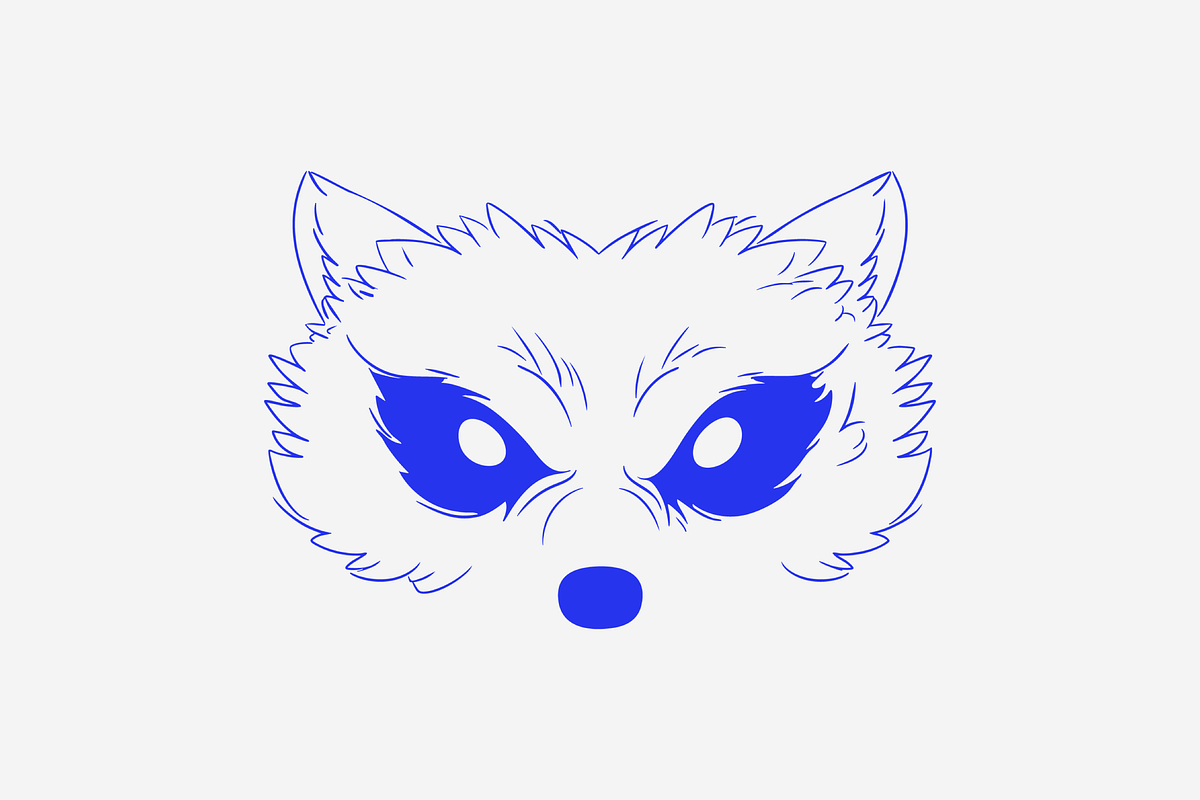 Fierce Raccoon Dramatic Look Face, an Animal Illustration by Danil Polshin
