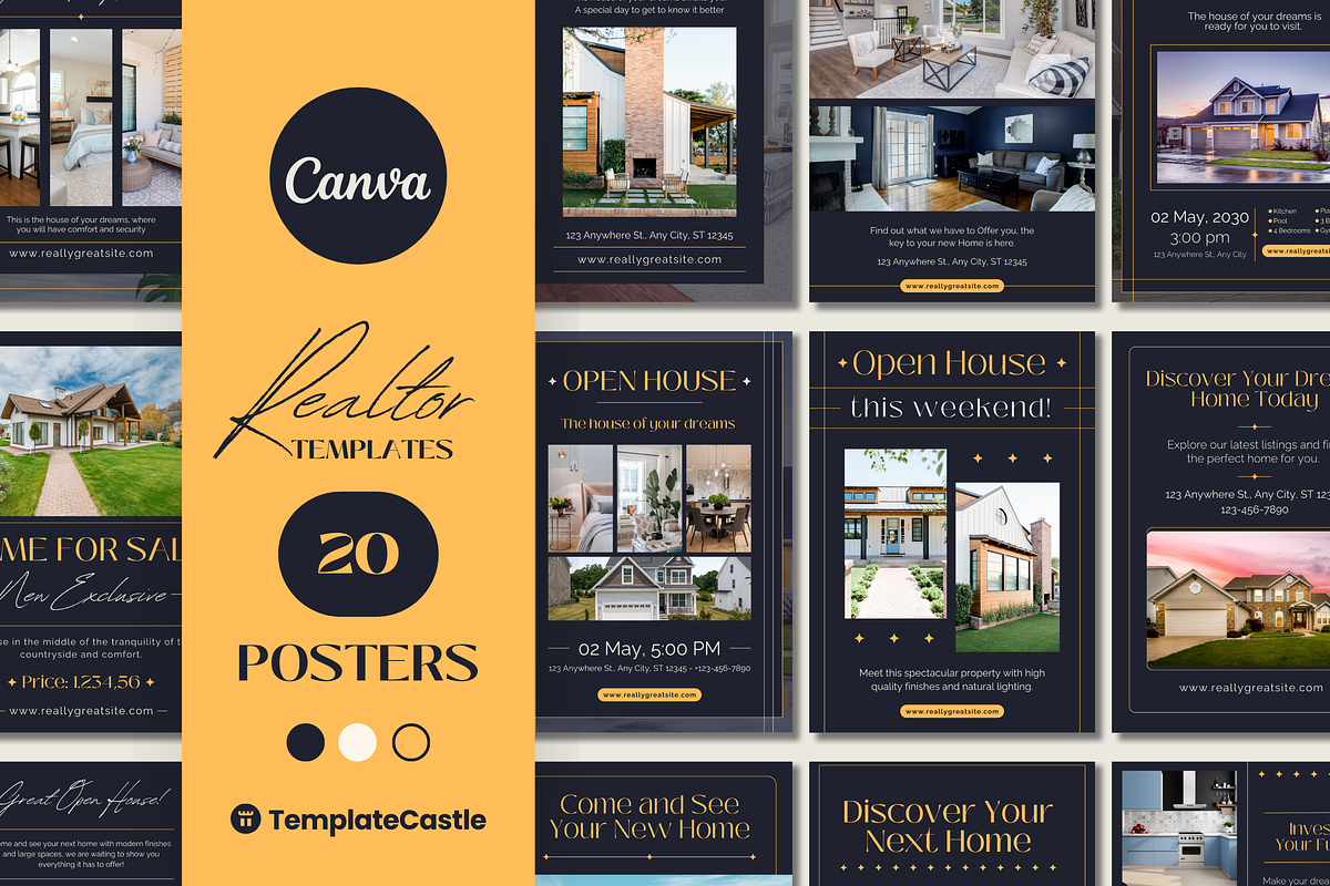 20 Real Estate Posters Templates, a Templates & Theme by TemplateCastleStore (Photo 1 of 15)