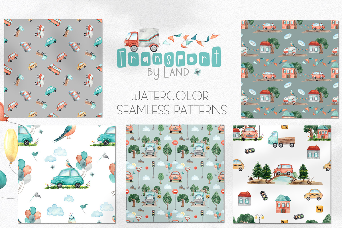 Watercolor Transport by land, an Object Graphic by Ana-Sakuta (Photo 15 of 22)