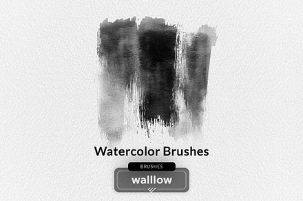 17 Watercolor photoshop brushes, a Brush Add-On by Walllow Creatives