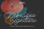 Nebuliqua - Stylish Signature Font, a Script Font by Aksapix Studio (Thumbnail 1 of 11)