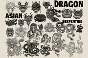 Dragon stamps for Procreate, a Brush Add-On by TheWhiteCatLab (Thumbnail 3 of 9)