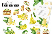 Banana Watercolor Clipart Set, a Food Illustration by Natalia Fedorova (Thumbnail 5 of 8)