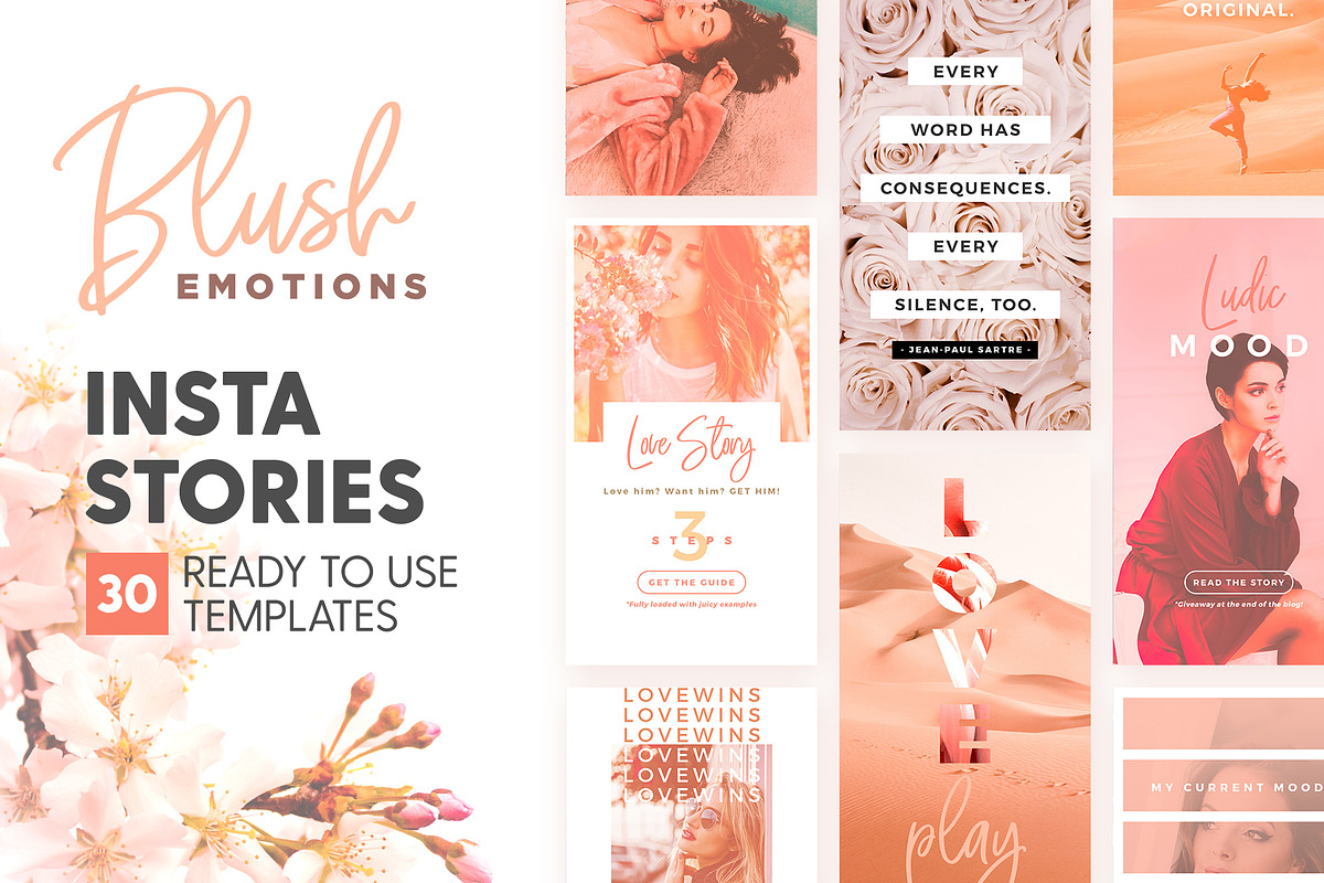Instagram Stories - Blush Emotions, a Social Media Template by The Wedding Shop (Photo 1 of 8)