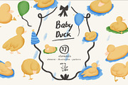 Baby Duck Clipart & Patterns Bundle, an Animal Illustration by lilovwishes (Thumbnail 1 of 8)