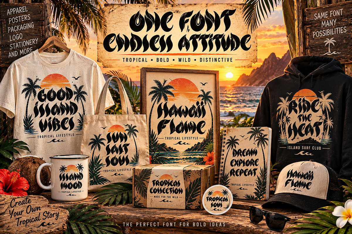 Hawaii Flame, a Script Font by Wow Magic (Photo 2 of 4)