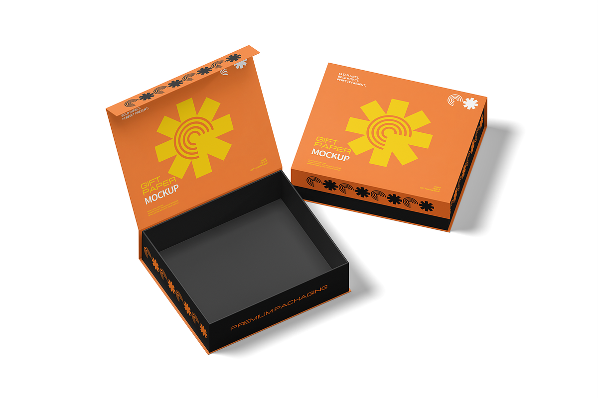 Gift Paper Box Mockup, a Packaging Mockup by DSNA Mockup (Photo 2 of 5)