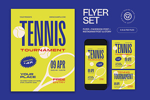 Tennis Tournament Flyer, a Flyer Template by graphicook
