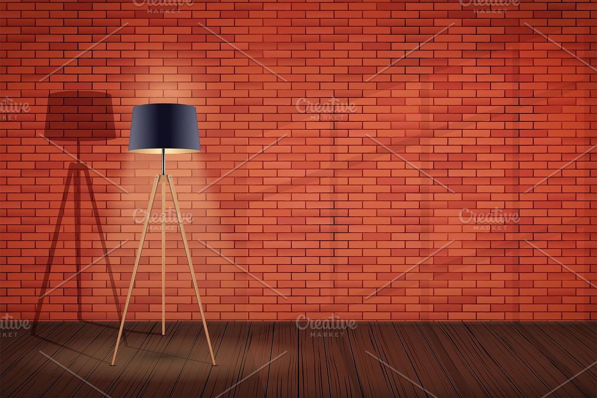 Loft interior with floor lamp Tripod, an Object Graphic by Vitamin