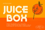 Juice Box: A Retro Display Font, a Font by DeliFreshTypeCo. (Thumbnail 1 of 6)