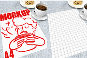 Posters and Menu Mockup, a Mockup by Quirko (Thumbnail 3 of 6)