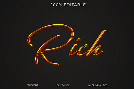 Golden Color 3d Text Effect Style