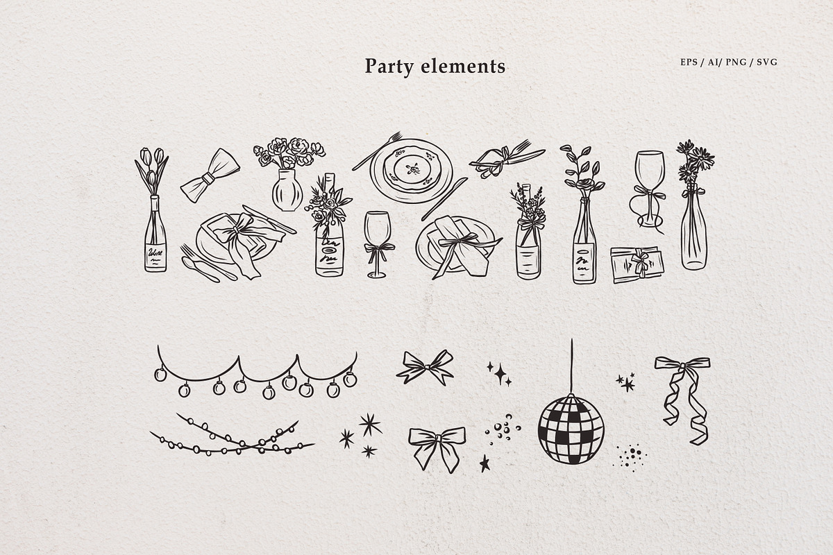 Line art Wine and Dine collection, an Object Illustration by RaDavCrafts (Photo 11 of 15)