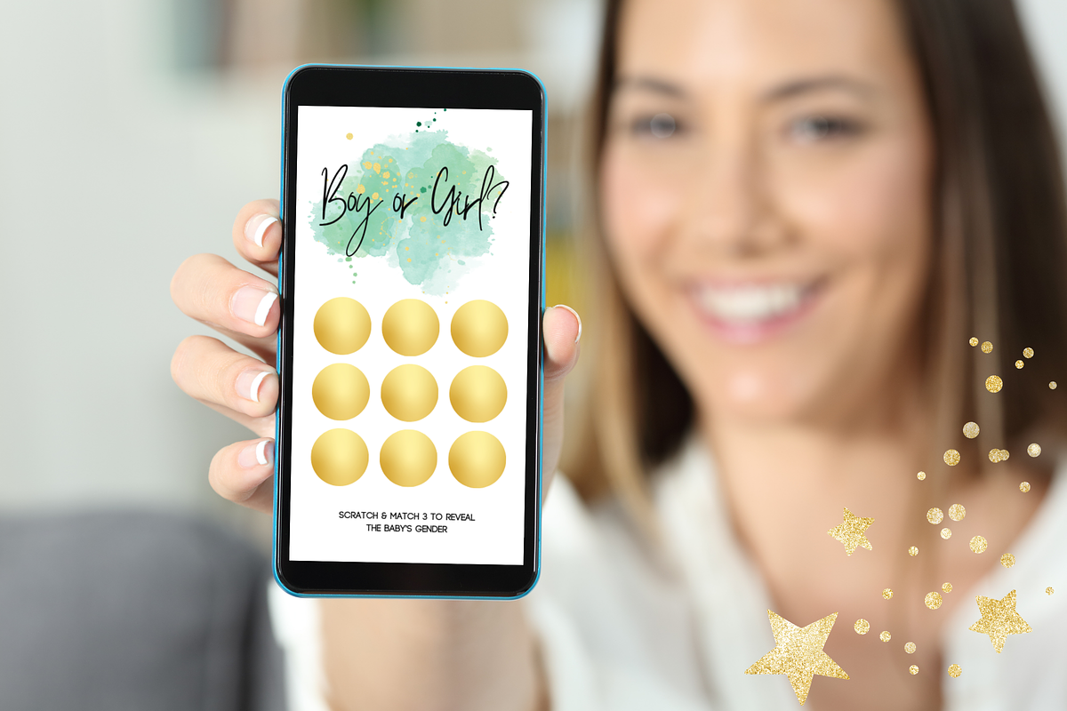 Girl Gender Reveal Scratch Card, an App Template by SunshineStudioBoutique (Photo 2 of 9)