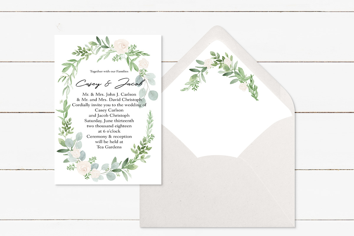 Greenery & White Wedding VOL2, an Illustration by DailyMiracleDigitals,LLC (Photo 3 of 6)