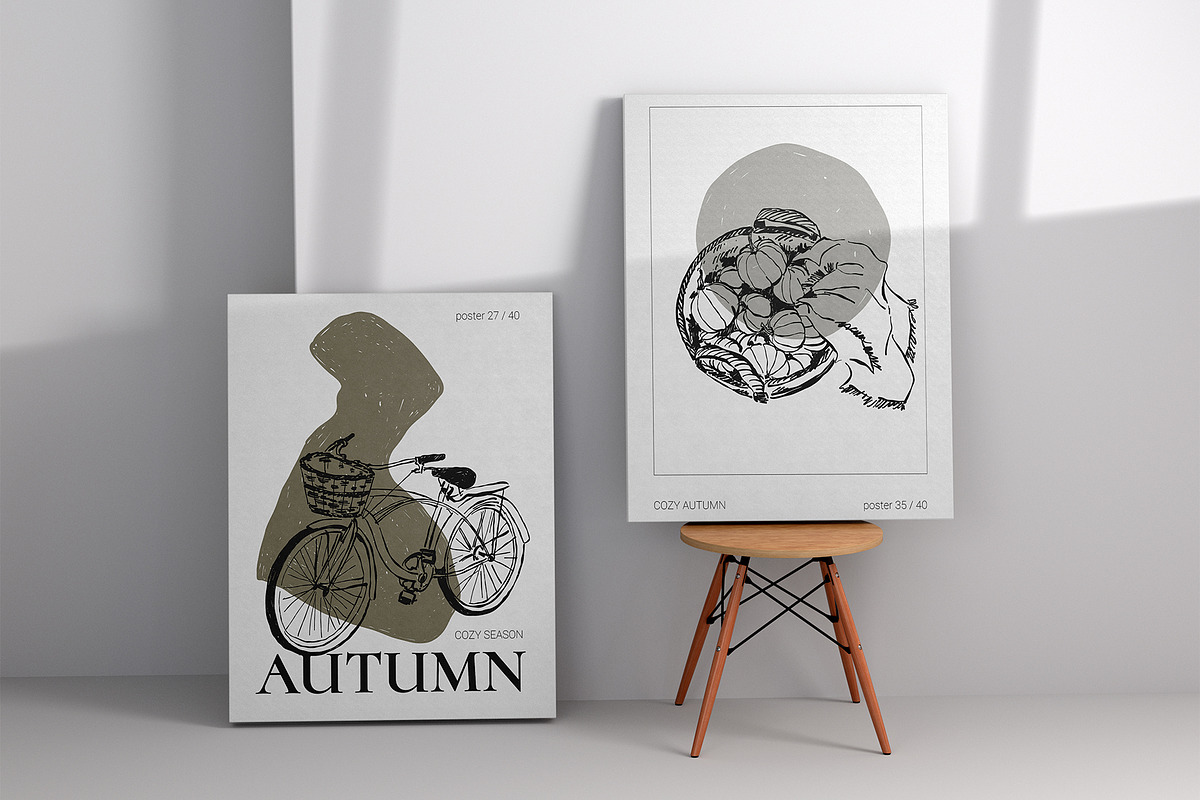 COZY AUTUMN modern posters set, a Seasonal Illustration by Yuliia Lashevska (Photo 11 of 11)
