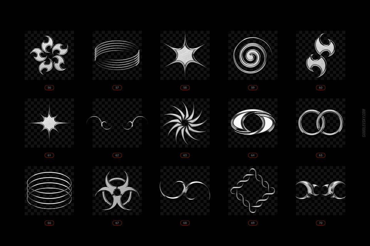 Chrome & Vector Abstract Shapes Pack, an Object Graphic by Samolevsky (Photo 12 of 25)