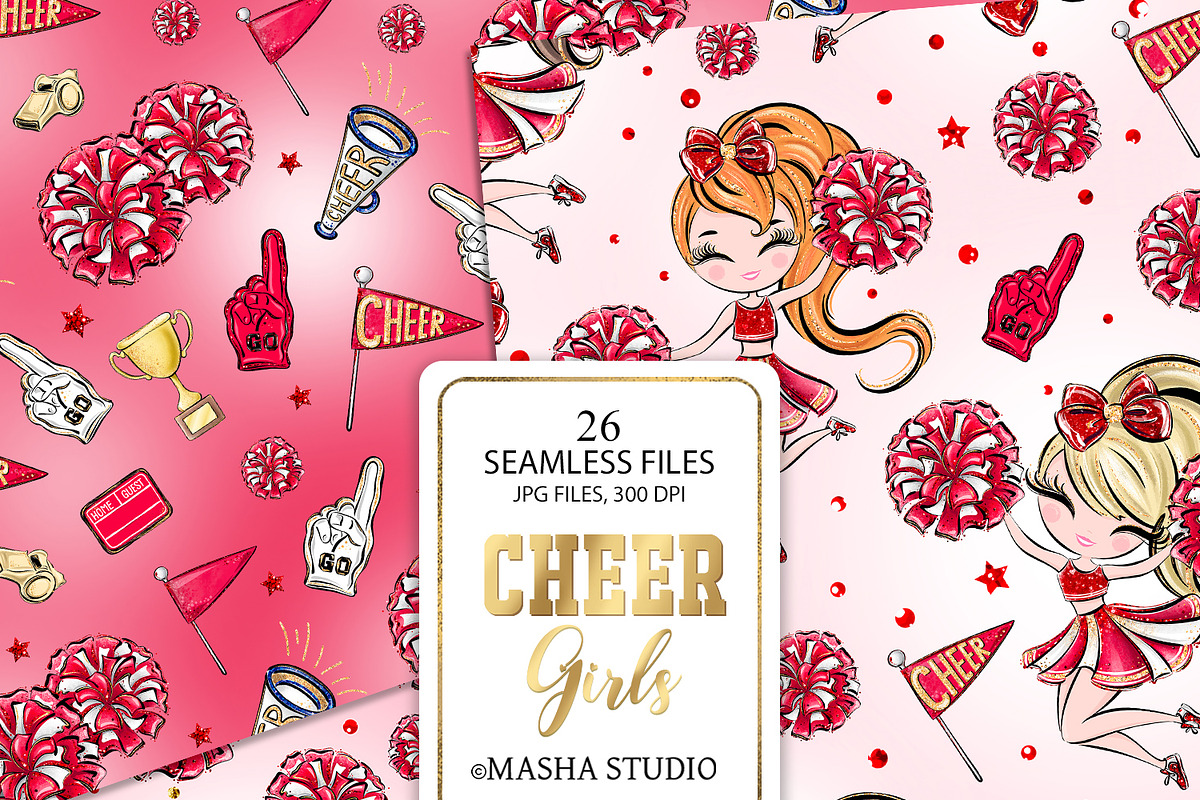 Cheerleader Repeatable Patterns, a Pattern Graphic by Masha  Studio (Photo 5 of 8)