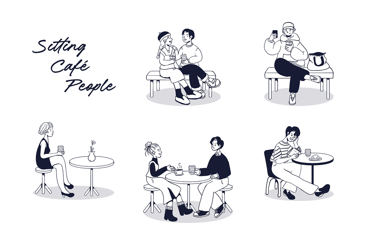 Café People – Hand-Drawn Coffee Shop, a Person Illustration by Invisual Studio (Photo 3 of 14)