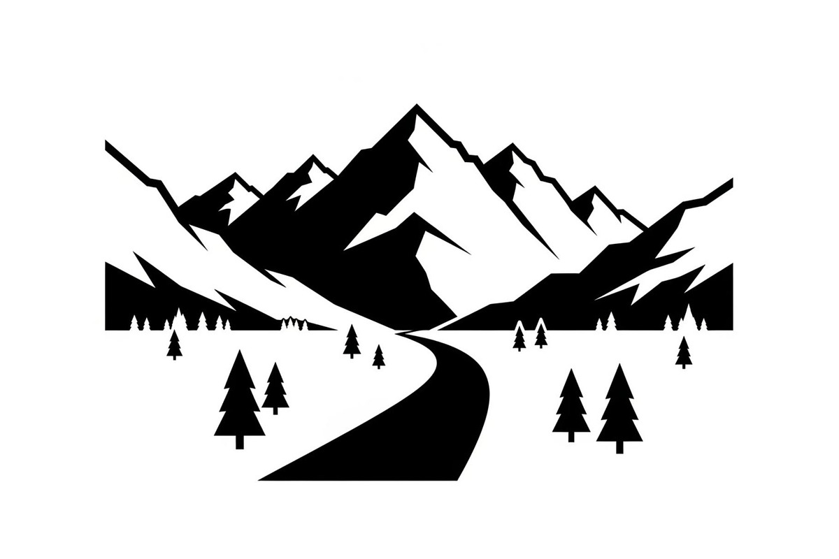 50 Mountain Landscape Silhouette Bun, an Illustration by Designer_Momina (Photo 15 of 51)