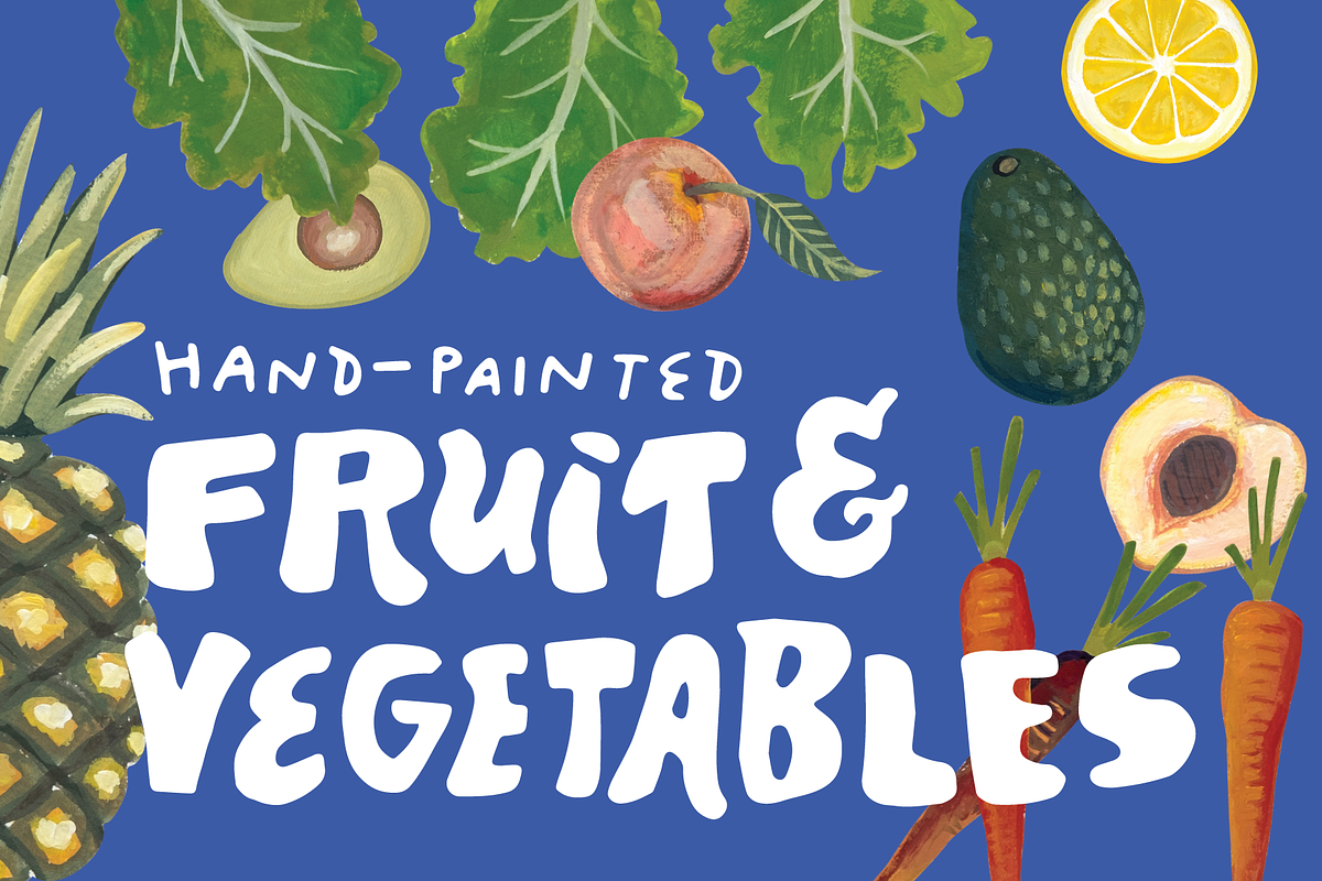 Hand Painted Fruit & Vegetables, a Texture Illustration by Katrina Junio (Photo 1 of 14)