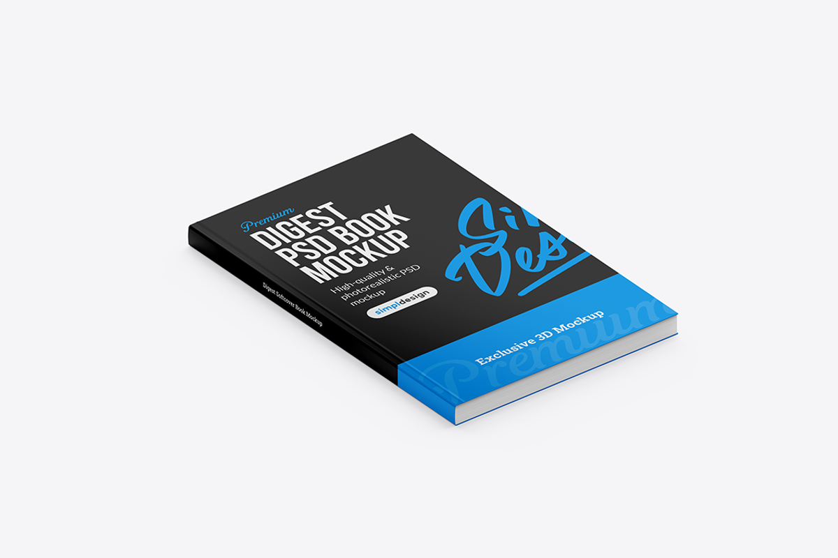 Digest Softcover Book Mockup, a Books & Magazine Mockup by SimplDesign (Photo 5 of 13)