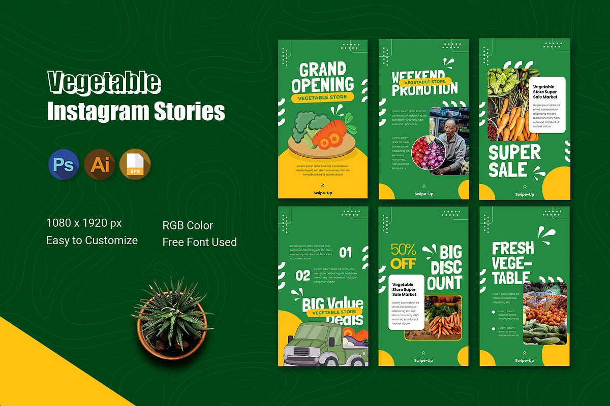 Vegetable Store Instagram Story, a Social Media Template by Esensifiksi.studio