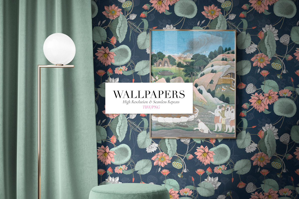 Nelumbo, Luxury Pattern & Motifs, a Pattern Graphic by TSTUDIO (Photo 6 of 9)