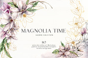 Magnolia flower leaves Watercolor, an Object Graphic by Yuliya Derbisheva (Thumbnail 1 of 13)