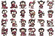 Whimsical Penguin Christmas Clipart, an Illustration by Libby Wishes (Thumbnail 2 of 7)