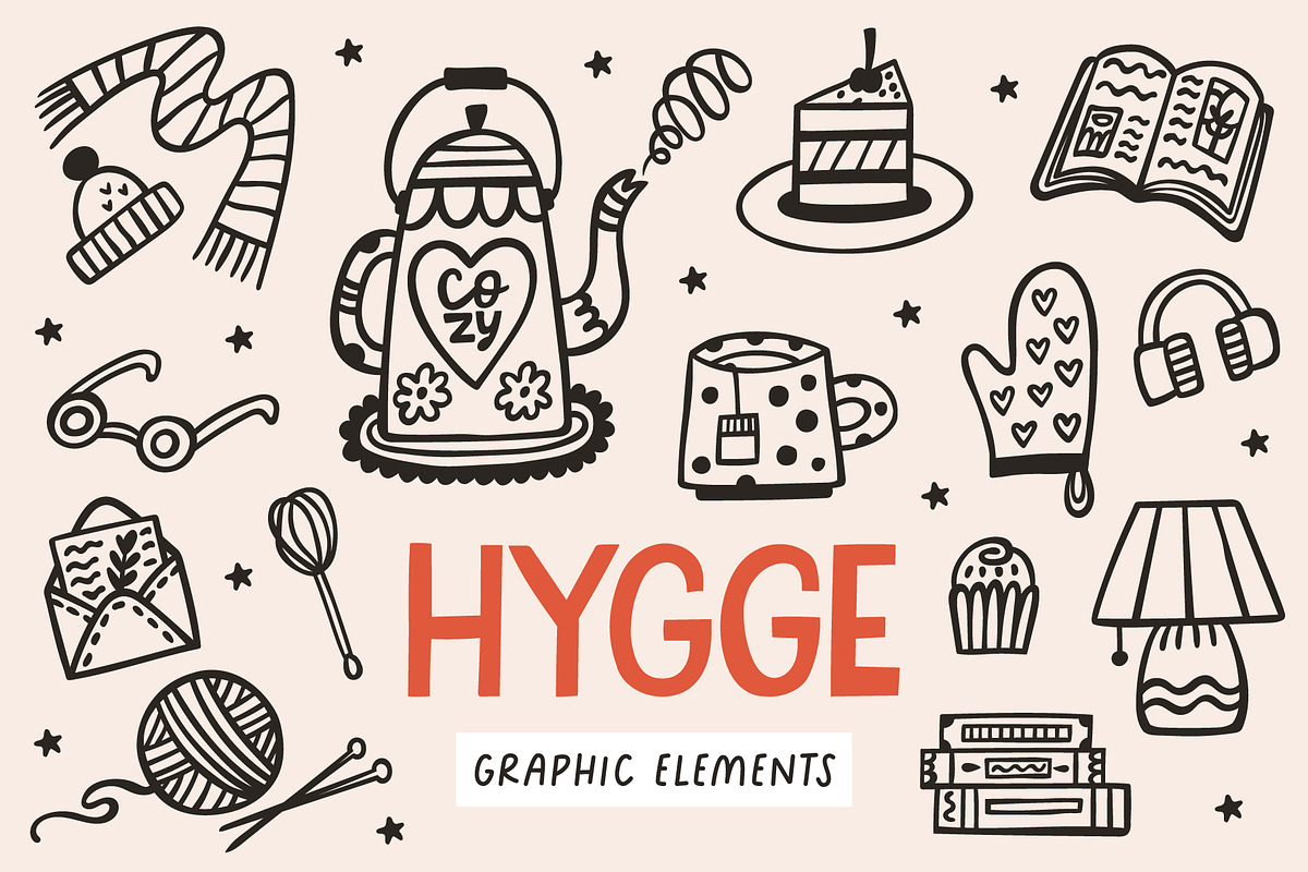 Hygge graphic elements, an Object Illustration by piyacler (Photo 1 of 8)